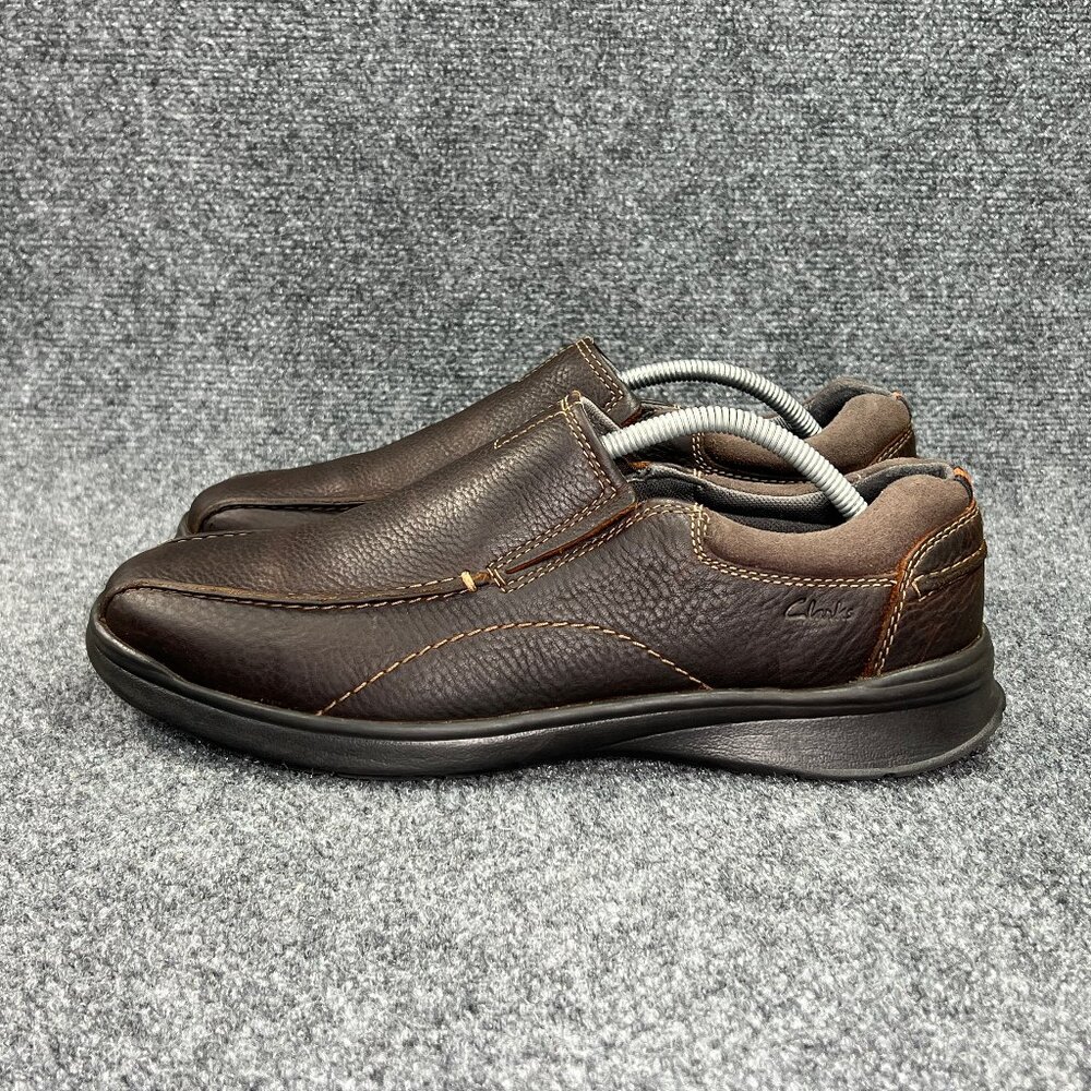 Clarks Cotrell Loafers Men's Size 10W Brown Leather Comfort Classic Slip On Shoe - Picture 4 of 12